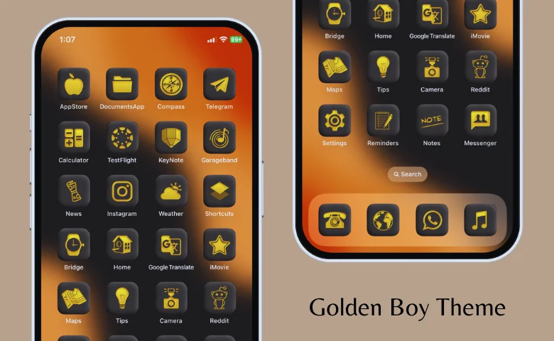 Golden Boy Theme for iOS 16 devices