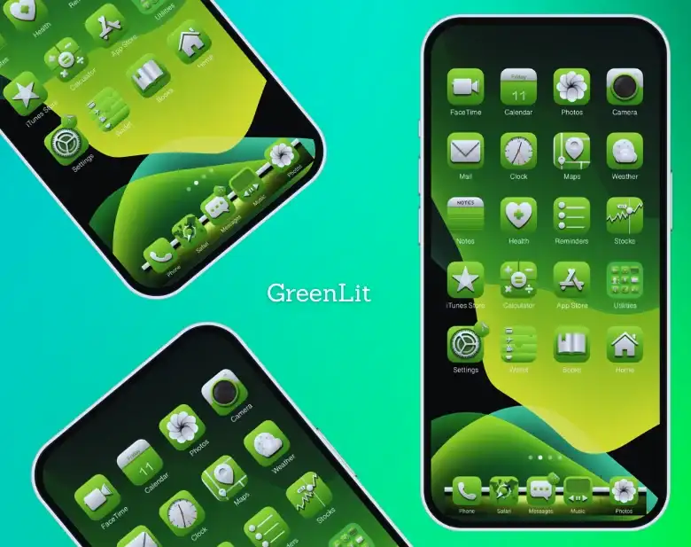 GreenLit SnowBoard Theme for iOS 14