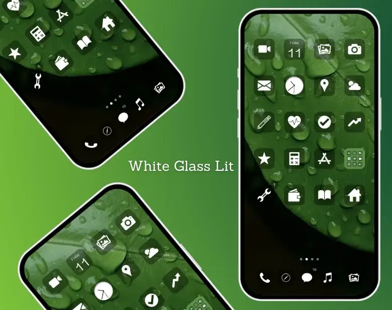 White Glass Lit SnowBoard Theme for iOS 14